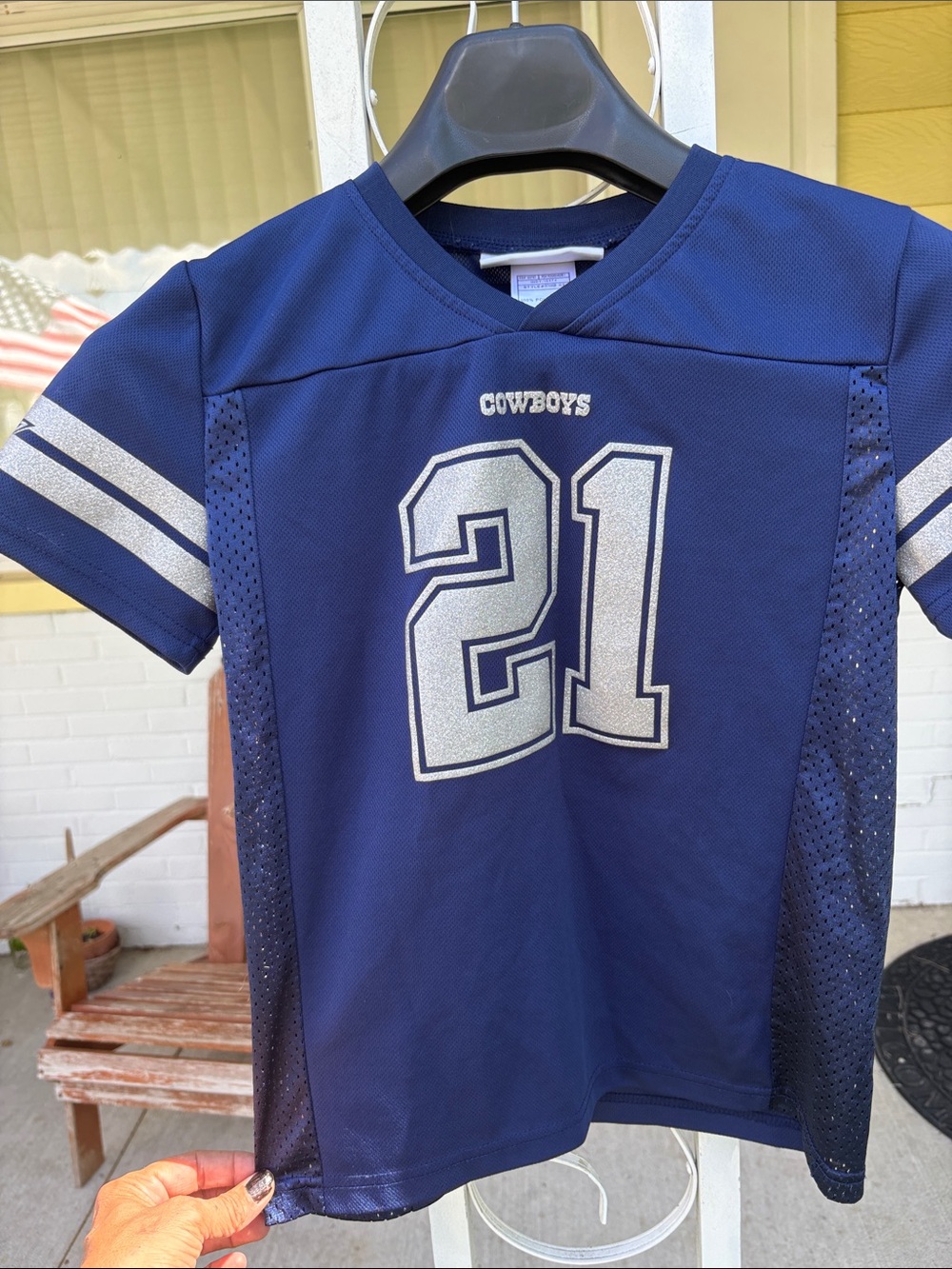 NFL Youth Cowboys Navy Blue #21 Football Jersey